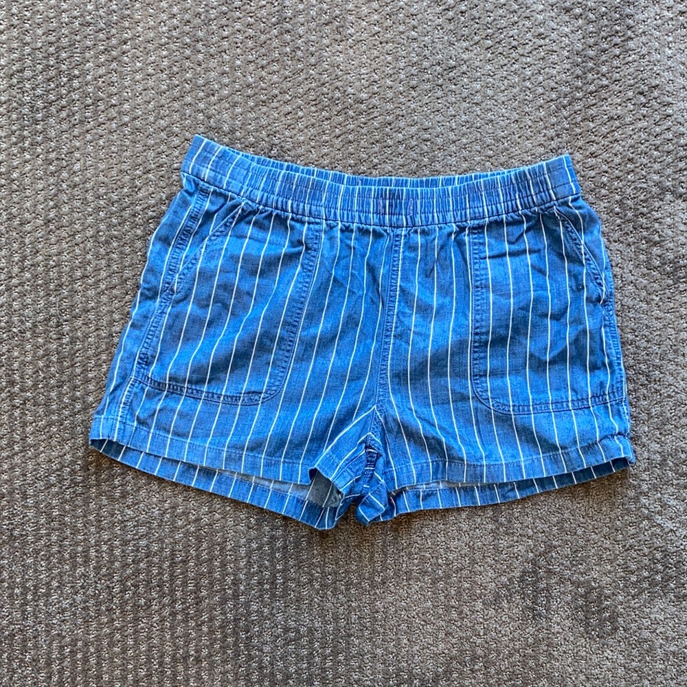 J. Crew Indigo and White Striped Shorts